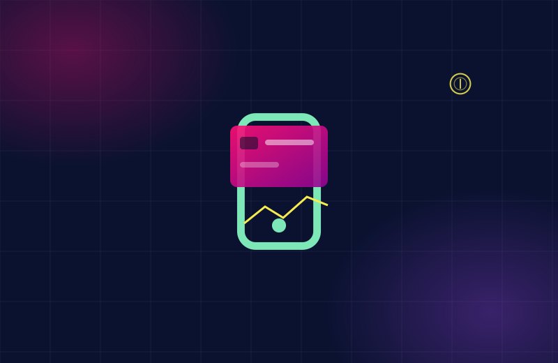 Neobank mobile platform project with phone and payment cards